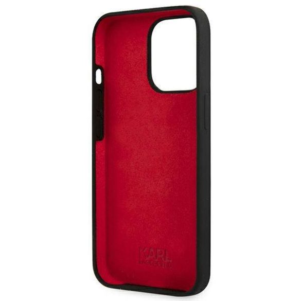 Karl Lagerfeld KLHCP13LSLMP1K iPhone 13 Pro / 13 6,1" keménytok fekete Silicone Plaque tok