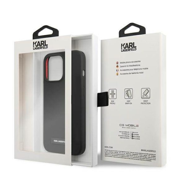 Karl Lagerfeld KLHCP13XSLMP1K iPhone 13 Pro Max 6,7" keménytok fekete Silicone Plaque tok