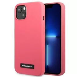   Karl Lagerfeld KLHCP13MSLMP1PI iPhone 13 6,1" keménytok fukszia szilikon plakett