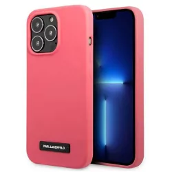   Karl Lagerfeld KLHCP13LSLMP1PI iPhone 13 Pro / 13 6,1" keménytok fukszia Silicone Plaque tok