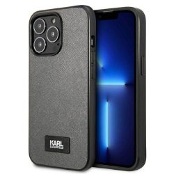   Karl Lagerfeld KLHCP13LSFMP2DG iPhone 13 Pro / 13 6,1" keménytok ezüst Saffiano Plaque tok