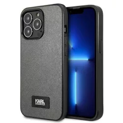   Karl Lagerfeld KLHCP13XSFMP2DG iPhone 13 Pro Max 6,7" keménytok ezüst Saffiano Plaque
