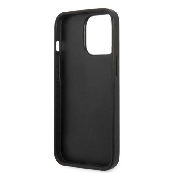 Karl Lagerfeld KLHCP13LSFMP2K iPhone 13 Pro / 13 6,1" keménytok fekete Saffiano Plaque tok