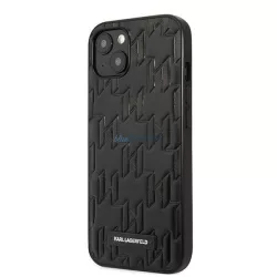   Karl Lagerfeld KLHCP13SMNMP1K iPhone 13 mini 5,4" keménytok fekete Monogram Plaque tok