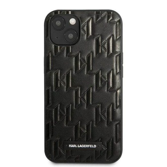 Karl Lagerfeld KLHCP13SMNMP1K iPhone 13 mini 5,4" keménytok fekete Monogram Plaque tok