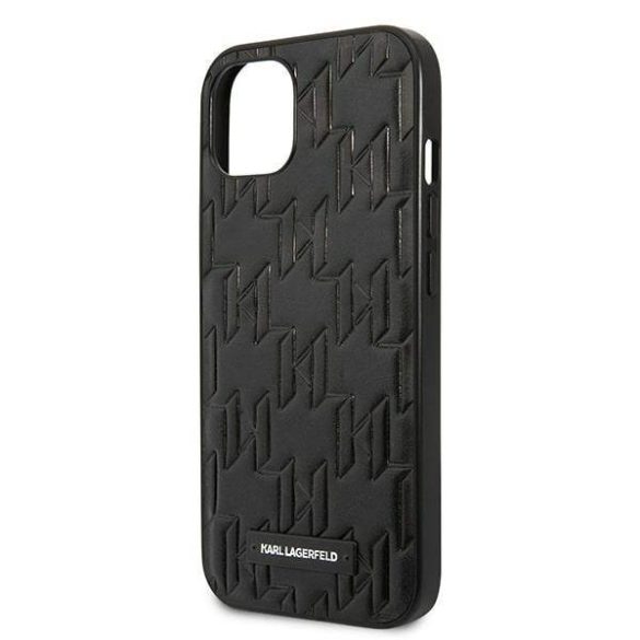 Karl Lagerfeld KLHCP13SMNMP1K iPhone 13 mini 5,4" keménytok fekete Monogram Plaque tok