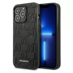   Karl Lagerfeld KLHCP13LMNMP1K iPhone 13 Pro / 13 6,1" keménytok fekete Monogram Plaque tok
