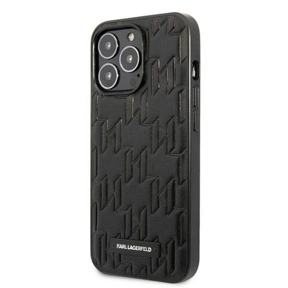 Karl Lagerfeld KLHCP13LMNMP1K iPhone 13 Pro / 13 6,1" keménytok fekete Monogram Plaque tok