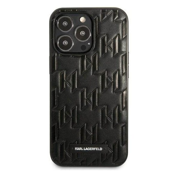 Karl Lagerfeld KLHCP13LMNMP1K iPhone 13 Pro / 13 6,1" keménytok fekete Monogram Plaque tok