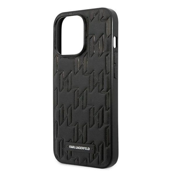 Karl Lagerfeld KLHCP13LMNMP1K iPhone 13 Pro / 13 6,1" keménytok fekete Monogram Plaque tok