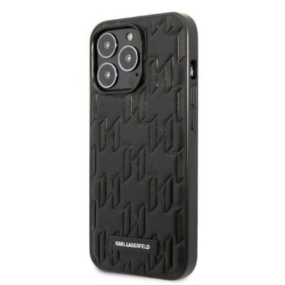 Karl Lagerfeld KLHCP13XMNMP1K iPhone 13 Pro Max 6,7" keménytok fekete Monogram Plaque tok