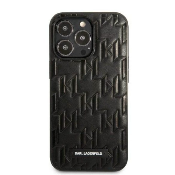 Karl Lagerfeld KLHCP13XMNMP1K iPhone 13 Pro Max 6,7" keménytok fekete Monogram Plaque tok