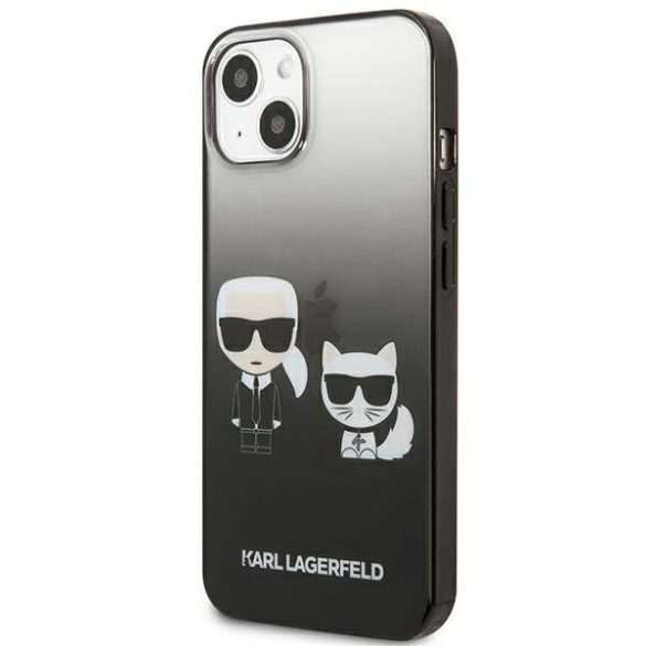 Karl Lagerfeld KLHCP13MTGKCK iPhone 13 / 14 / 15 6,1" keménytok fekete Gradient ikonikus Karl & Choupette