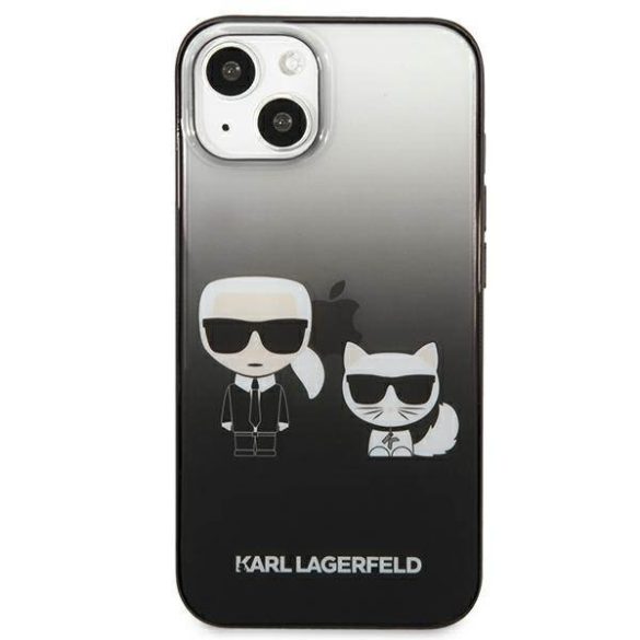 Karl Lagerfeld KLHCP13MTGKCK iPhone 13 / 14 / 15 6,1" keménytok fekete Gradient ikonikus Karl & Choupette