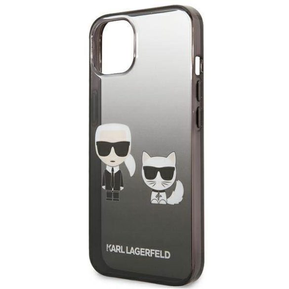 Karl Lagerfeld KLHCP13MTGKCK iPhone 13 / 14 / 15 6,1" keménytok fekete Gradient ikonikus Karl & Choupette