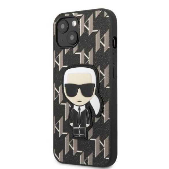 Karl Lagerfeld KLHCP13SPMNIKBK iPhone 13 mini 5,4" keménytok fekete Monogram ikonikus Patch tok