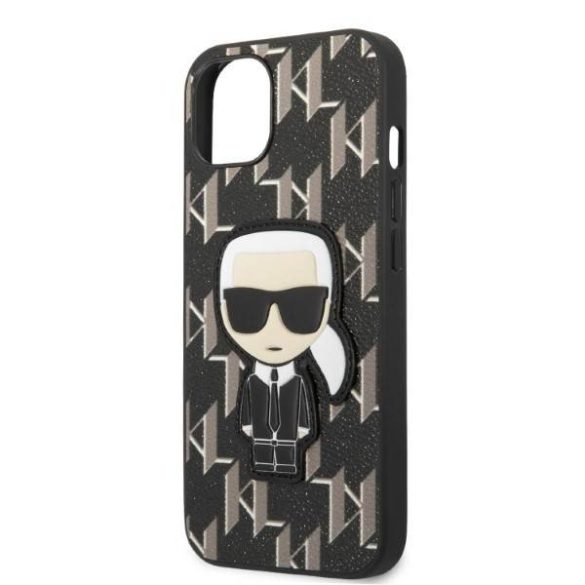 Karl Lagerfeld KLHCP13SPMNIKBK iPhone 13 mini 5,4" keménytok fekete Monogram ikonikus Patch tok