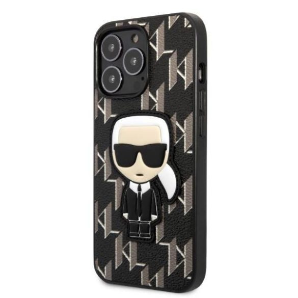 Karl Lagerfeld KLHCP13LPMNIKBK iPhone 13 Pro / 13 6,1" keménytok fekete Monogram ikonikus Patch tok