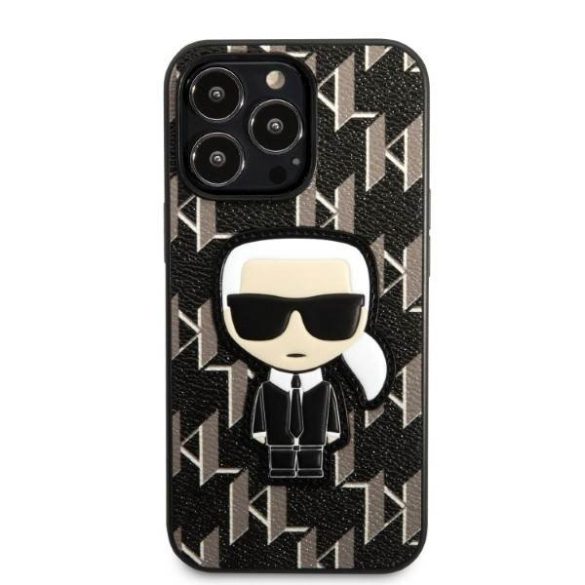 Karl Lagerfeld KLHCP13LPMNIKBK iPhone 13 Pro / 13 6,1" keménytok fekete Monogram ikonikus Patch tok