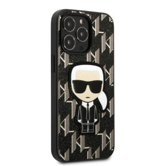 Karl Lagerfeld KLHCP13LPMNIKBK iPhone 13 Pro / 13 6,1" keménytok fekete Monogram ikonikus Patch tok