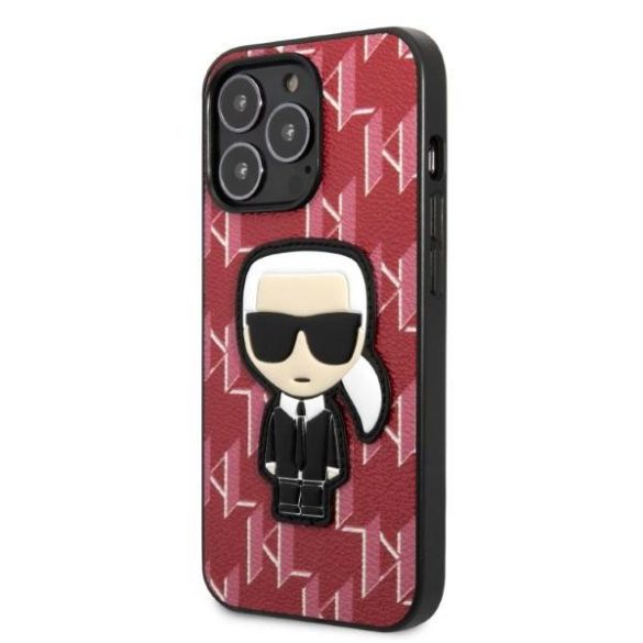 Karl Lagerfeld KLHCP13LPMNIKPI iPhone 13 Pro / 13 6,1" keménytok piros Monogram ikonikus Patch tok