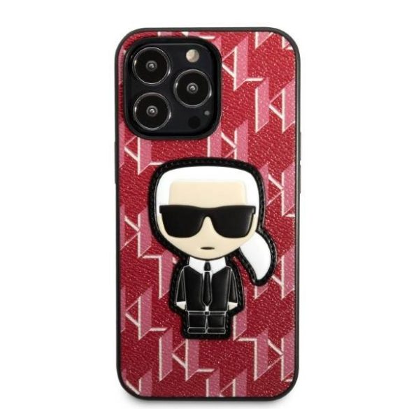 Karl Lagerfeld KLHCP13LPMNIKPI iPhone 13 Pro / 13 6,1" keménytok piros Monogram ikonikus Patch tok