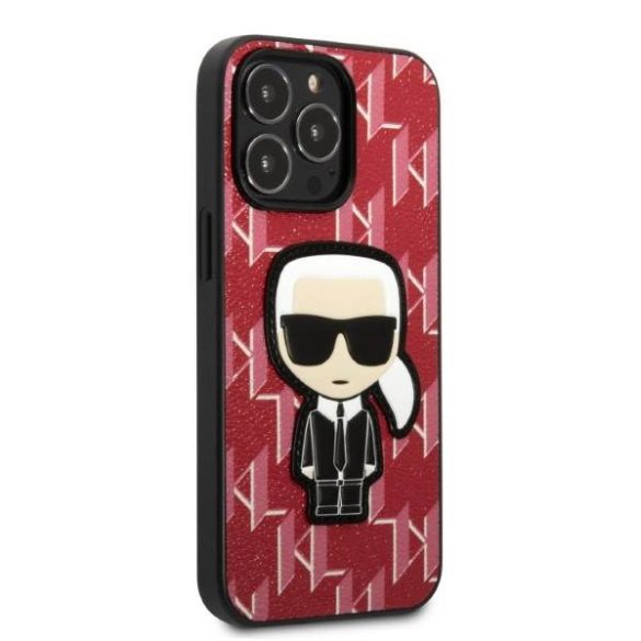 Karl Lagerfeld KLHCP13LPMNIKPI iPhone 13 Pro / 13 6,1" keménytok piros Monogram ikonikus Patch tok