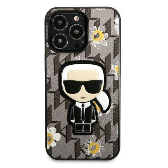 Karl Lagerfeld KLHCP13LPMNFIK1 iPhone 13 Pro / 13 6,1" szürke Virágos ikonikus Karl Lagerfeld tok