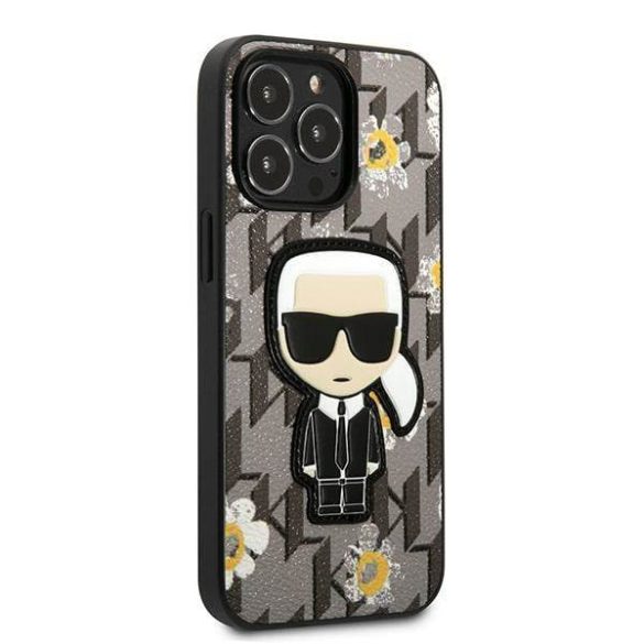 Karl Lagerfeld KLHCP13XPMNFIK1 iPhone 13 Pro Max 6,7" szürke Virág ikonikus Karl Lagerfeld tok