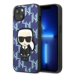   Karl Lagerfeld KLHCP13SPMNIKBL iPhone 13 mini 5,4" keménytok kék Monogram ikonikus Patch tok