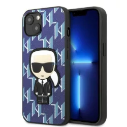   Karl Lagerfeld KLHCP13SPMNIKBL iPhone 13 mini 5,4" keménytok kék Monogram ikonikus Patch tok