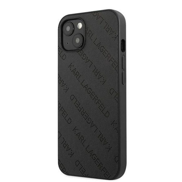 Karl Lagerfeld KLHCP13MPTLK iPhone 13 / 14 / 15 6,1" keménytok fekete perforált Allover