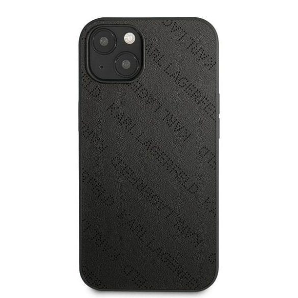 Karl Lagerfeld KLHCP13MPTLK iPhone 13 / 14 / 15 6,1" keménytok fekete perforált Allover