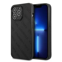   Karl Lagerfeld KLHCP13LPTLK iPhone 13 Pro / 13 6,1" keménytok fekete Perforált Allover tok