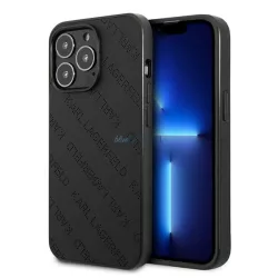   Karl Lagerfeld KLHCP13LPTLK iPhone 13 Pro / 13 6,1" keménytok fekete Perforált Allover tok