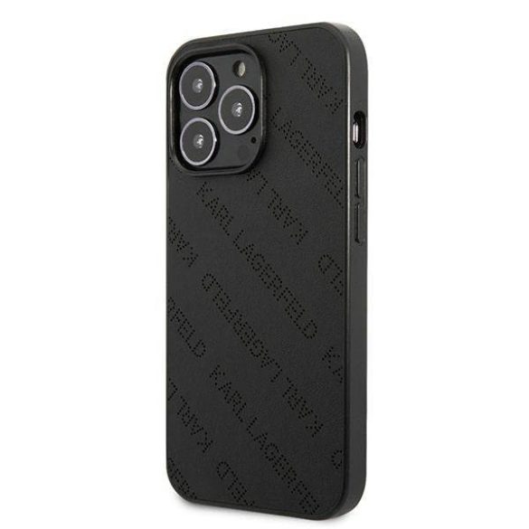 Karl Lagerfeld KLHCP13LPTLK iPhone 13 Pro / 13 6,1" keménytok fekete Perforált Allover tok