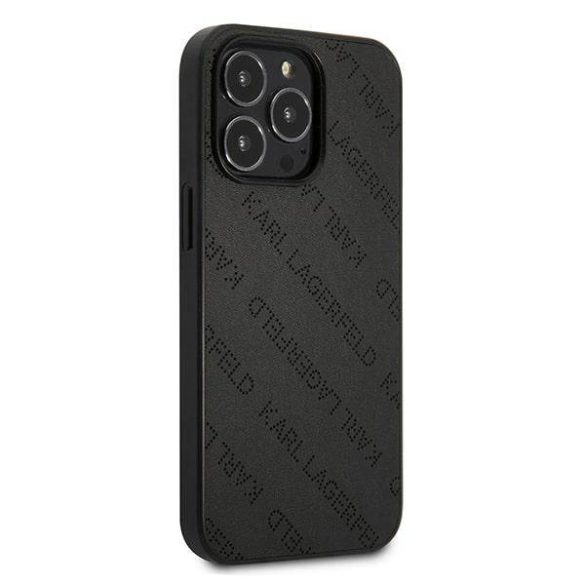 Karl Lagerfeld KLHCP13LPTLK iPhone 13 Pro / 13 6,1" keménytok fekete Perforált Allover tok