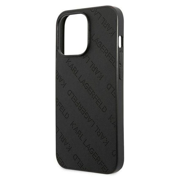 Karl Lagerfeld KLHCP13LPTLK iPhone 13 Pro / 13 6,1" keménytok fekete Perforált Allover tok