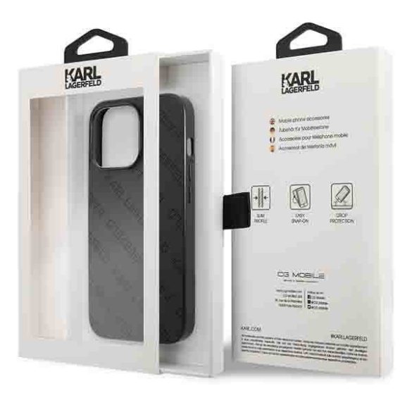 Karl Lagerfeld KLHCP13LPTLK iPhone 13 Pro / 13 6,1" keménytok fekete Perforált Allover tok