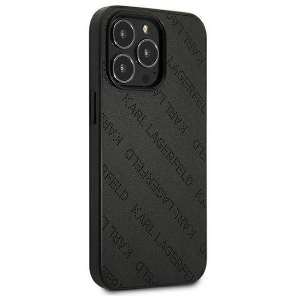 Karl Lagerfeld KLHCP13XPTLK iPhone 13 Pro Max 6,7" keménytok fekete Perforált Allover tok