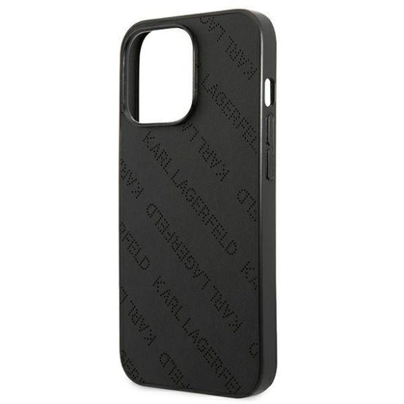 Karl Lagerfeld KLHCP13XPTLK iPhone 13 Pro Max 6,7" keménytok fekete Perforált Allover tok