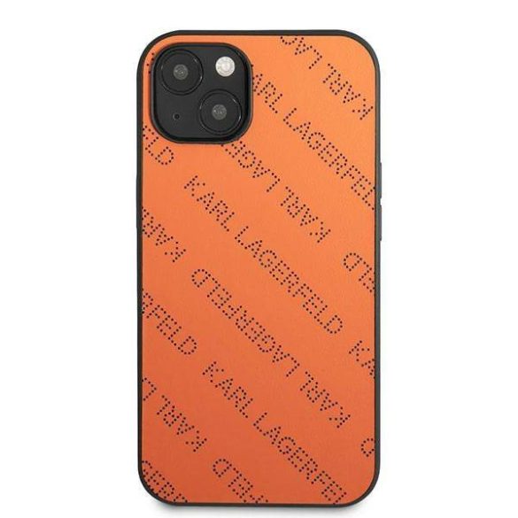 Karl Lagerfeld KLHCP13SPTLO iPhone 13 mini 5,4" keménytok narancssárga perforált Allover tok