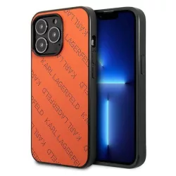   Karl Lagerfeld KLHCP13LPTLO iPhone 13 Pro / 13 6,1" keménytok narancssárga perforált allover tok