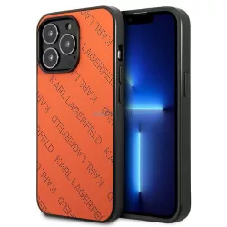   Karl Lagerfeld KLHCP13XPTLO iPhone 13 Pro Max 6,7" keménytok narancssárga perforált Allover tok