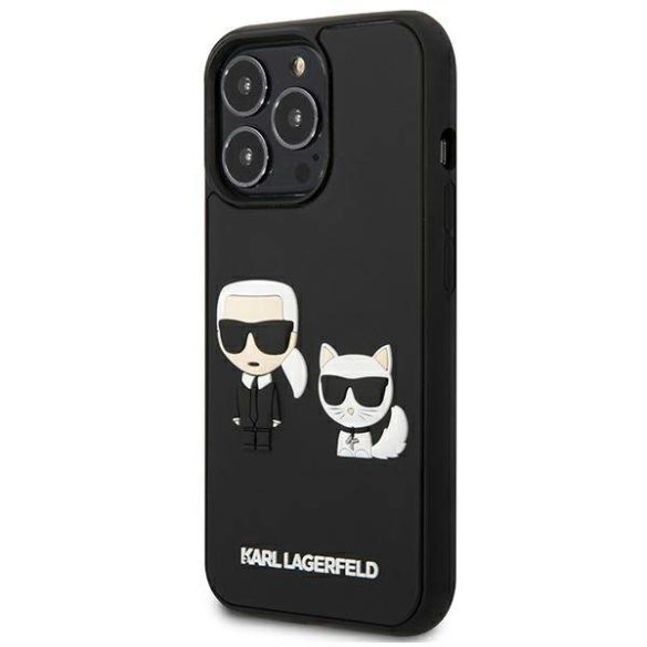 Karl Lagerfeld KLHCP13L3DRKCK iPhone 13 Pro / 13 6,1" fekete keménytok Karl&Choupette ikonikus 3D