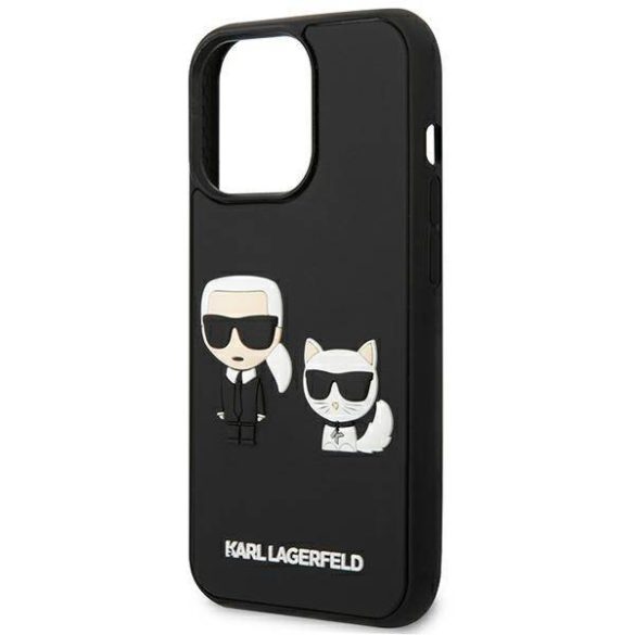 Karl Lagerfeld KLHCP13X3DRKCK iPhone 13 Pro Max 6,7" fekete keménytok Karl&Choupette ikonikus 3D tok