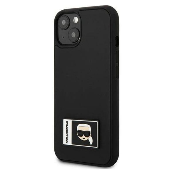 Karl Lagerfeld KLHCP13M3DKPK iPhone 13 / 14 / 15 6,1" fekete keménytok ikonikus Patch
