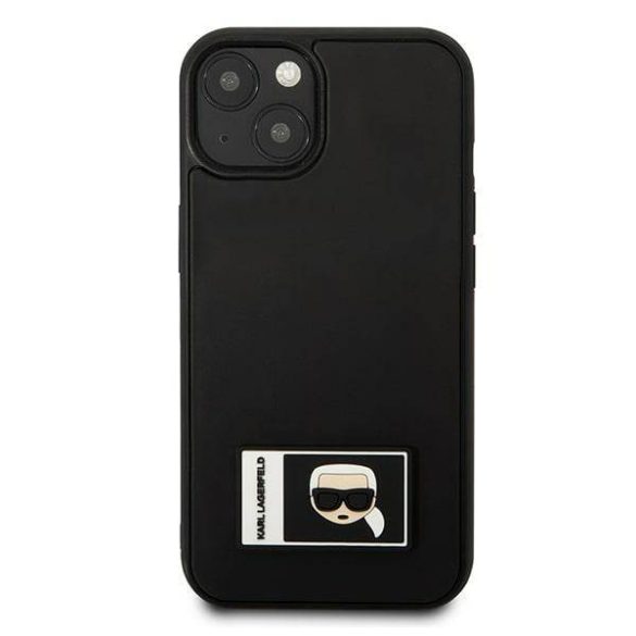 Karl Lagerfeld KLHCP13M3DKPK iPhone 13 / 14 / 15 6,1" fekete keménytok ikonikus Patch