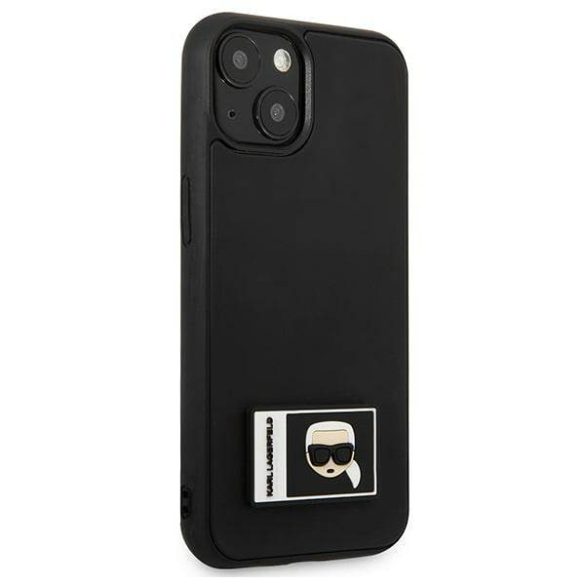 Karl Lagerfeld KLHCP13M3DKPK iPhone 13 / 14 / 15 6,1" fekete keménytok ikonikus Patch