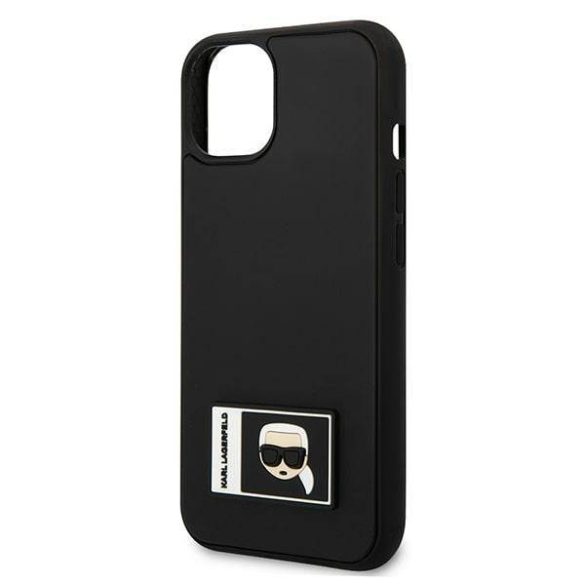Karl Lagerfeld KLHCP13M3DKPK iPhone 13 / 14 / 15 6,1" fekete keménytok ikonikus Patch